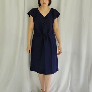 Blue‎ Linen Blend Dress